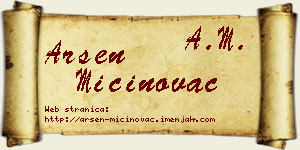Arsen Mićinovac vizit kartica